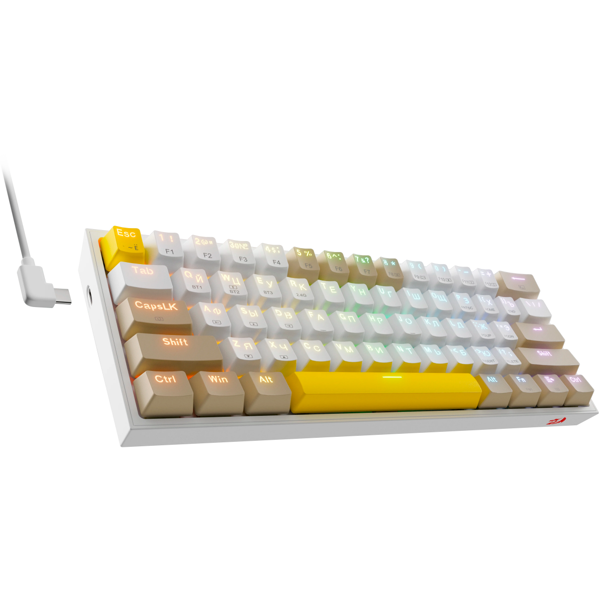 Клавиатура Redragon Fizz Pro Grey/Yellow — изображение 5