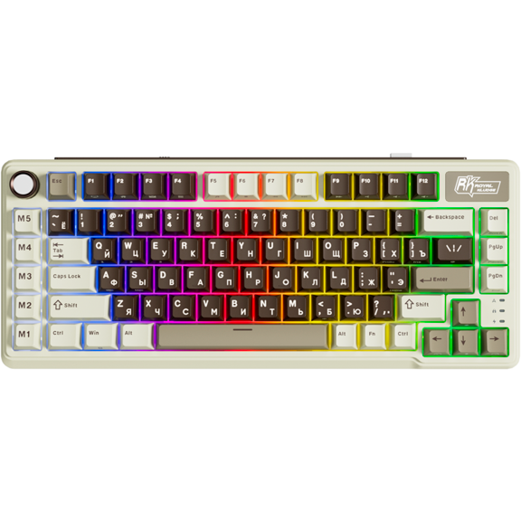 Клавиатура Royal Kludge L75 Mokko Grey (Cream Switch)