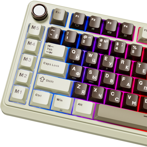 Клавиатура Royal Kludge L75 Mokko Grey (Cream Switch) — изображение 7