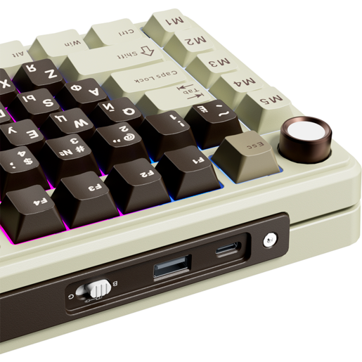 Клавиатура Royal Kludge L75 Mokko Grey (Cream Switch) — изображение 8