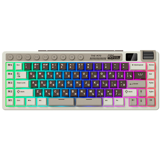 Клавиатура Royal Kludge M70 Mokko Grey (Cream Switch)