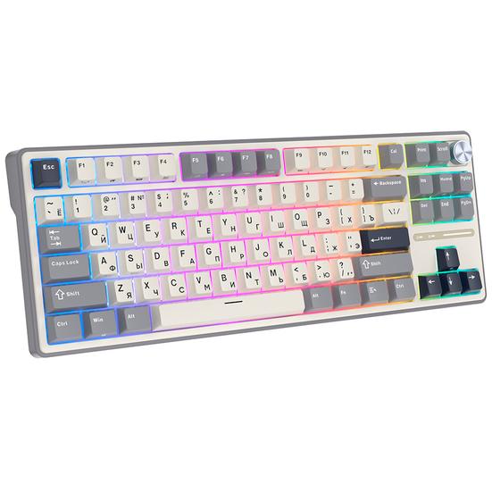 Клавиатура Royal Kludge R87 Pro Half Grey (Cream Switch) — изображение 4