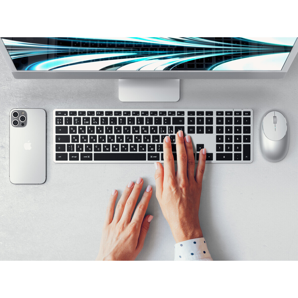 Клавиатура Satechi Slim X3 Bluetooth Backlit Silver (ST-BTSX3S-RU) — изображение 6