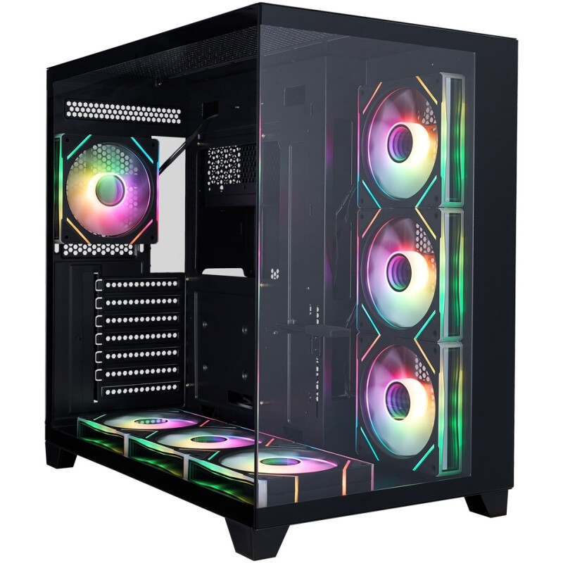 Корпус 1STPLAYER MEGAVIEW MV8-TP ARGB Black (MV8-TP-BK-6FC7R-1FC7-HUB2)