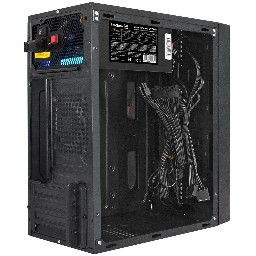 Корпус ExeGate mEVO-9301-EVO800 Black — изображение 2