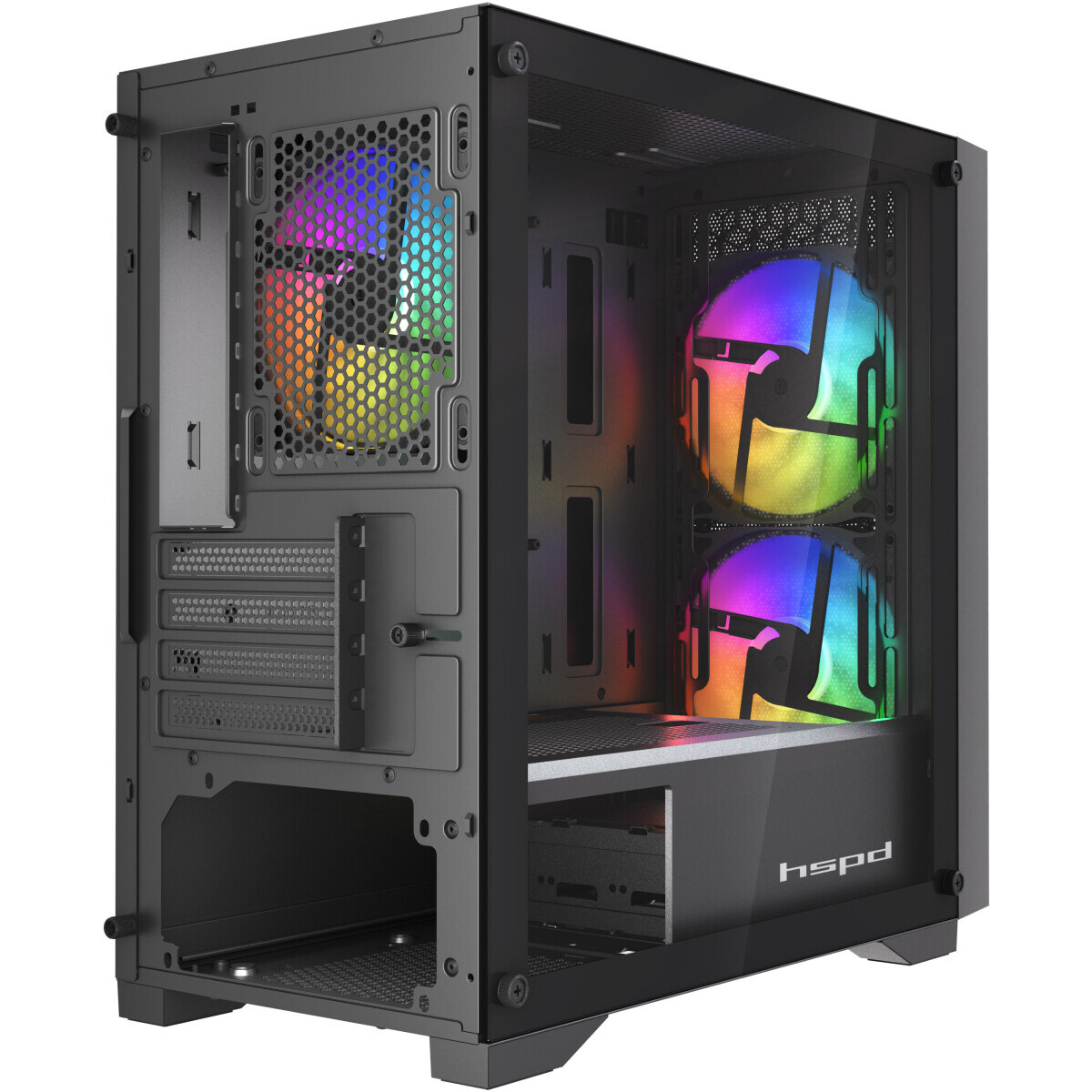 Корпус HSPD M334-TGBK-ARGB Black — изображение 6