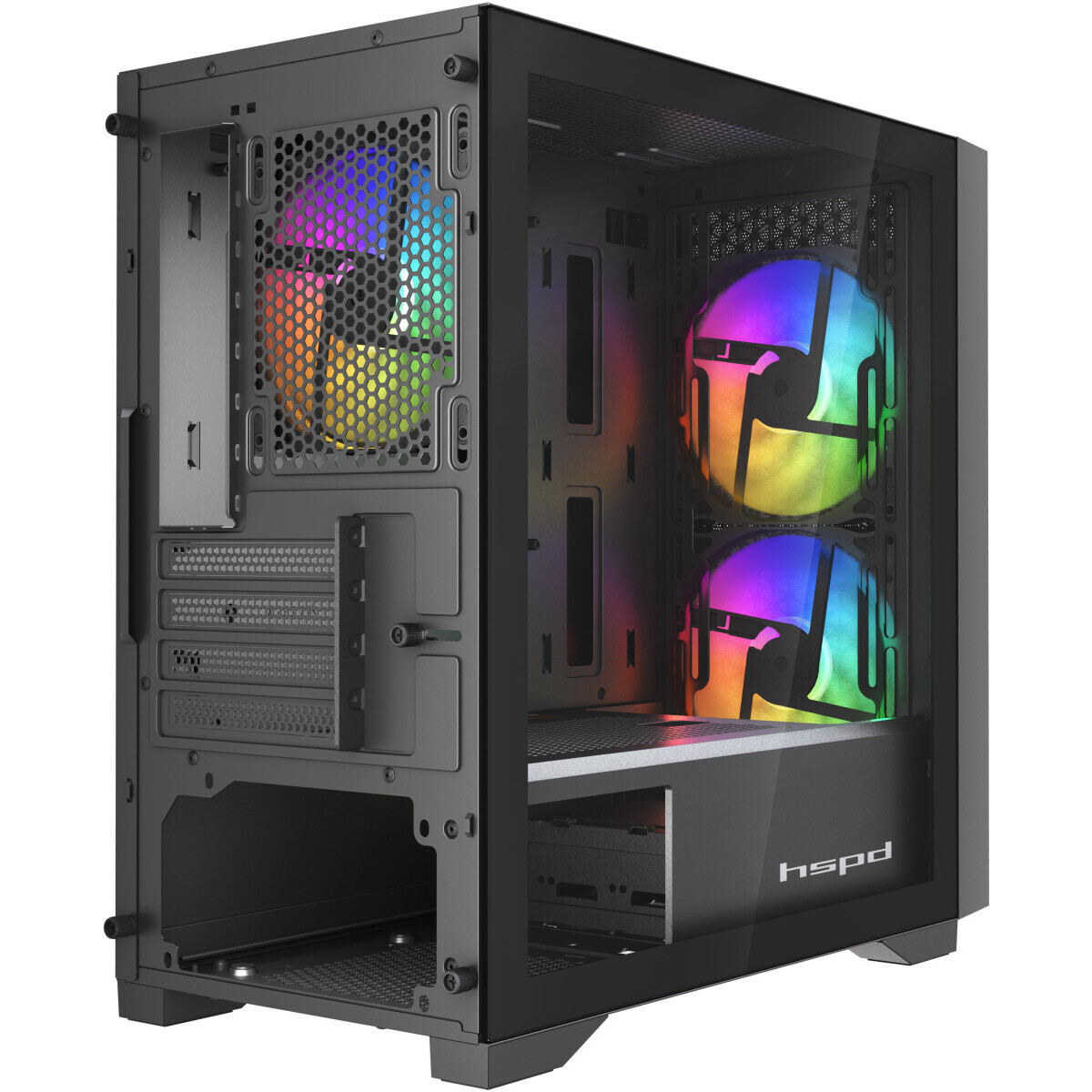 Корпус HSPD M335-TGBK-ARGB Black — изображение 6