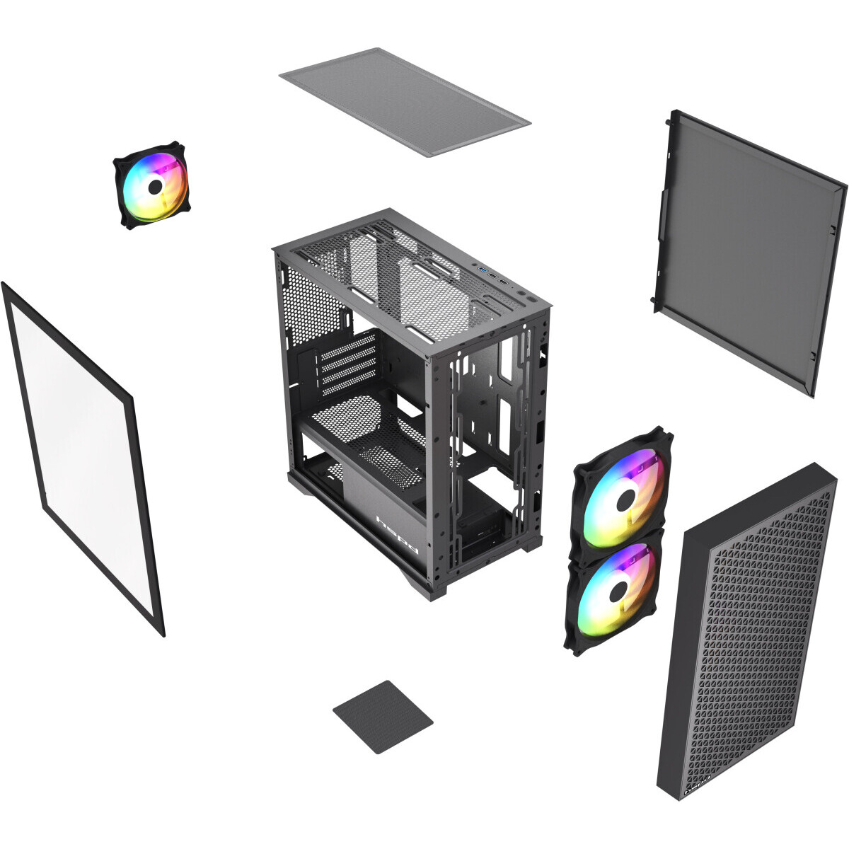 Корпус HSPD M335-TGBK-ARGB Black — изображение 7