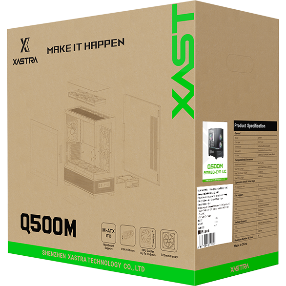 Корпус mATX Xastra Q500M-6FM12A-C10-UC — изображение 4