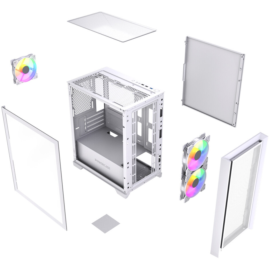 Корпус Powercase Alisio Micro Z3W ARGB V2 White — изображение 8