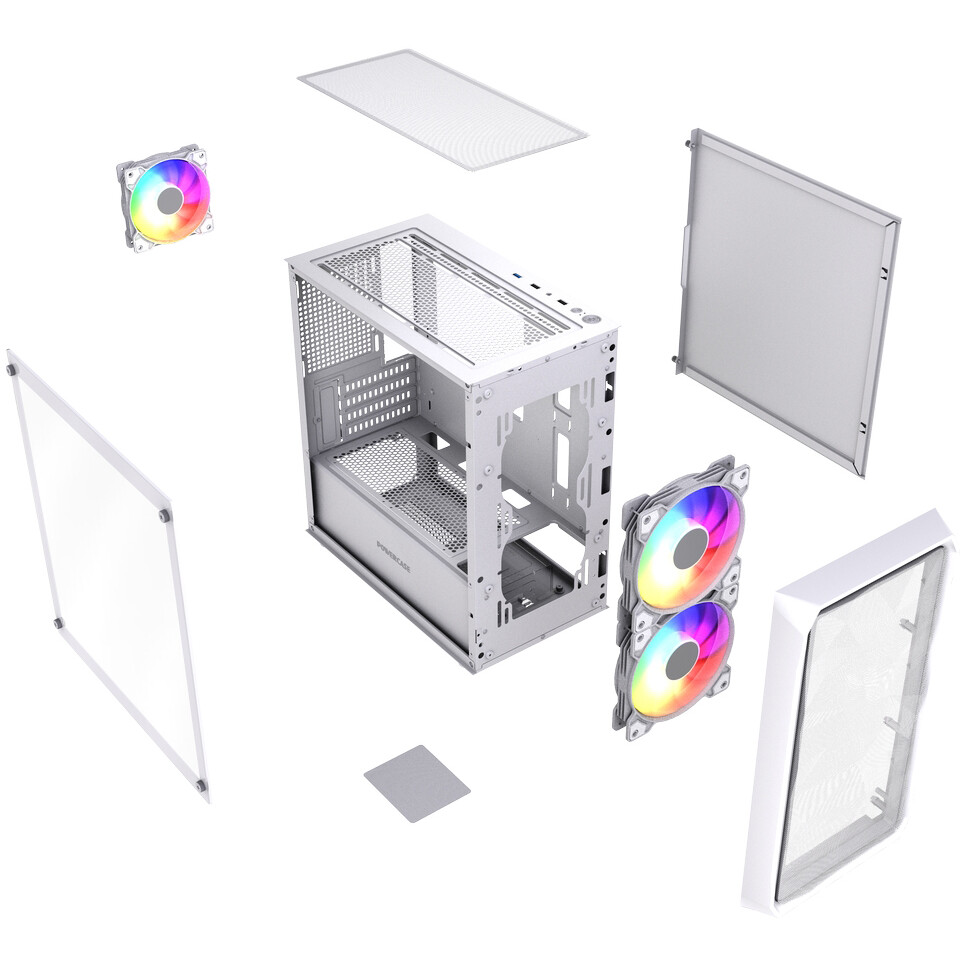 Корпус Powercase Mistral Micro A3W ARGB V2 White — изображение 8