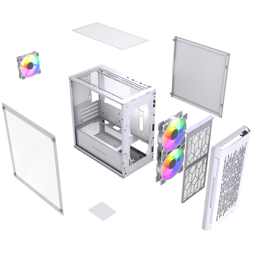 Корпус Powercase Mistral Micro D3W ARGB V2 White — изображение 8