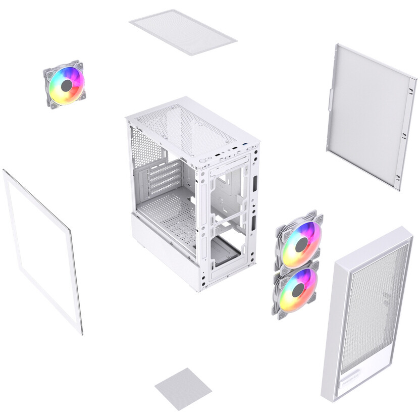 Корпус Powercase Mistral Micro SM02 ARGB White — изображение 8