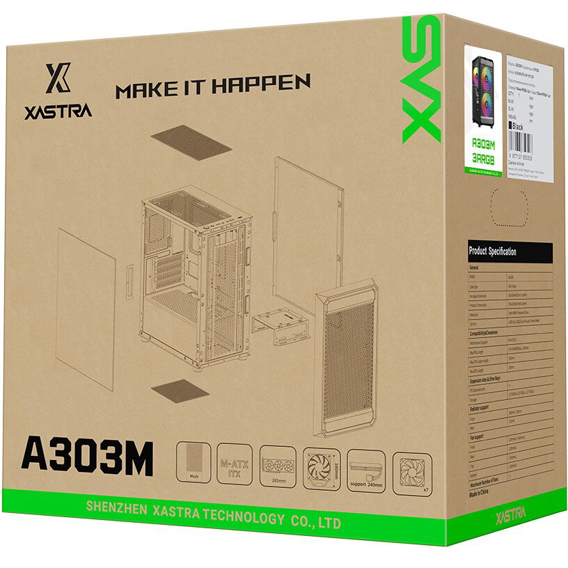 Корпус XASTRA A303M 3ARGB Black — изображение 5