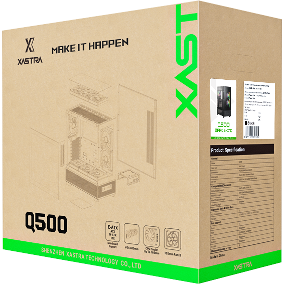 Корпус XASTRA Q500 3ARGB-C10 Black — изображение 3