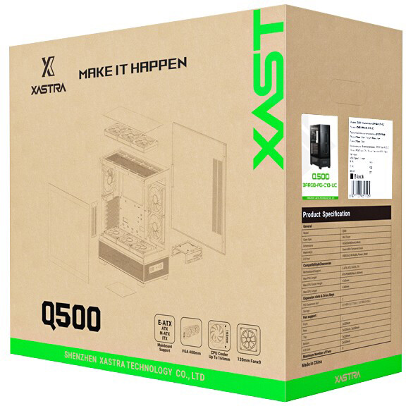 Корпус XASTRA Q500 3ARGB-FG-C10-UC Black — изображение 4