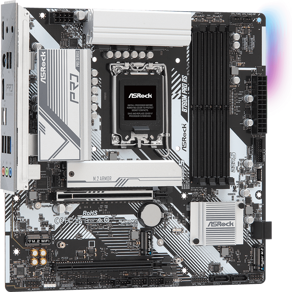 Материнская плата ASRock B760M PRO RS, LGA1700, Intel B760, mATX — изображение 3