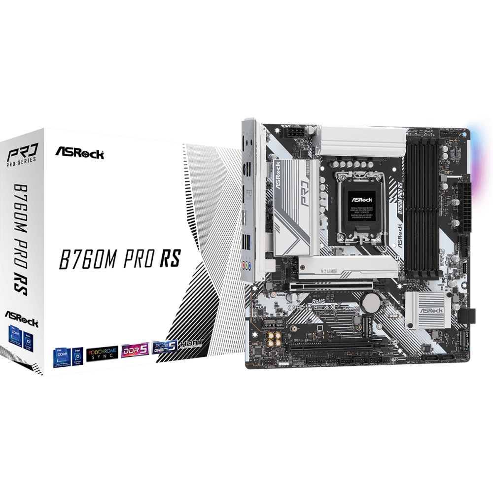Материнская плата ASRock B760M PRO RS, LGA1700, Intel B760, mATX — изображение 5