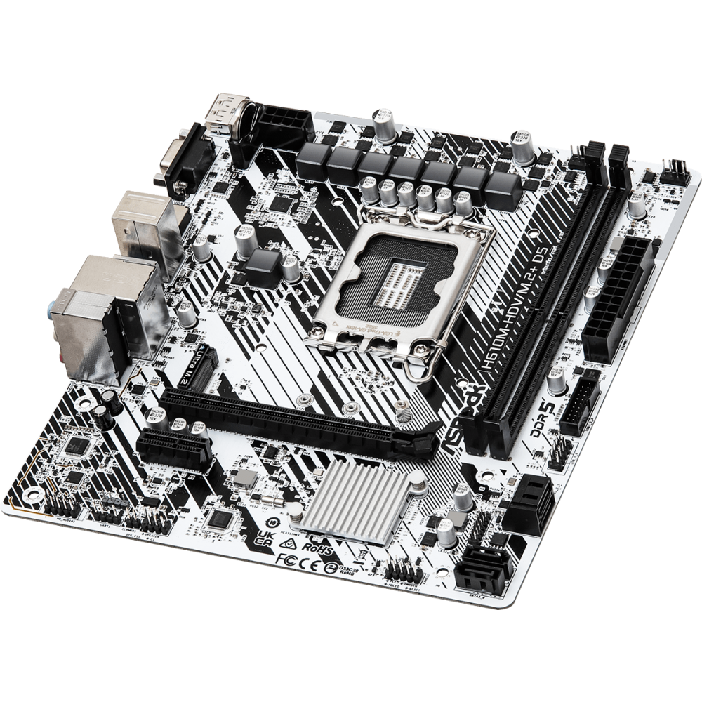 Материнская плата ASRock H610M-HDV/M.2+ D5, LGA1700, Intel H610, mATX — изображение 2