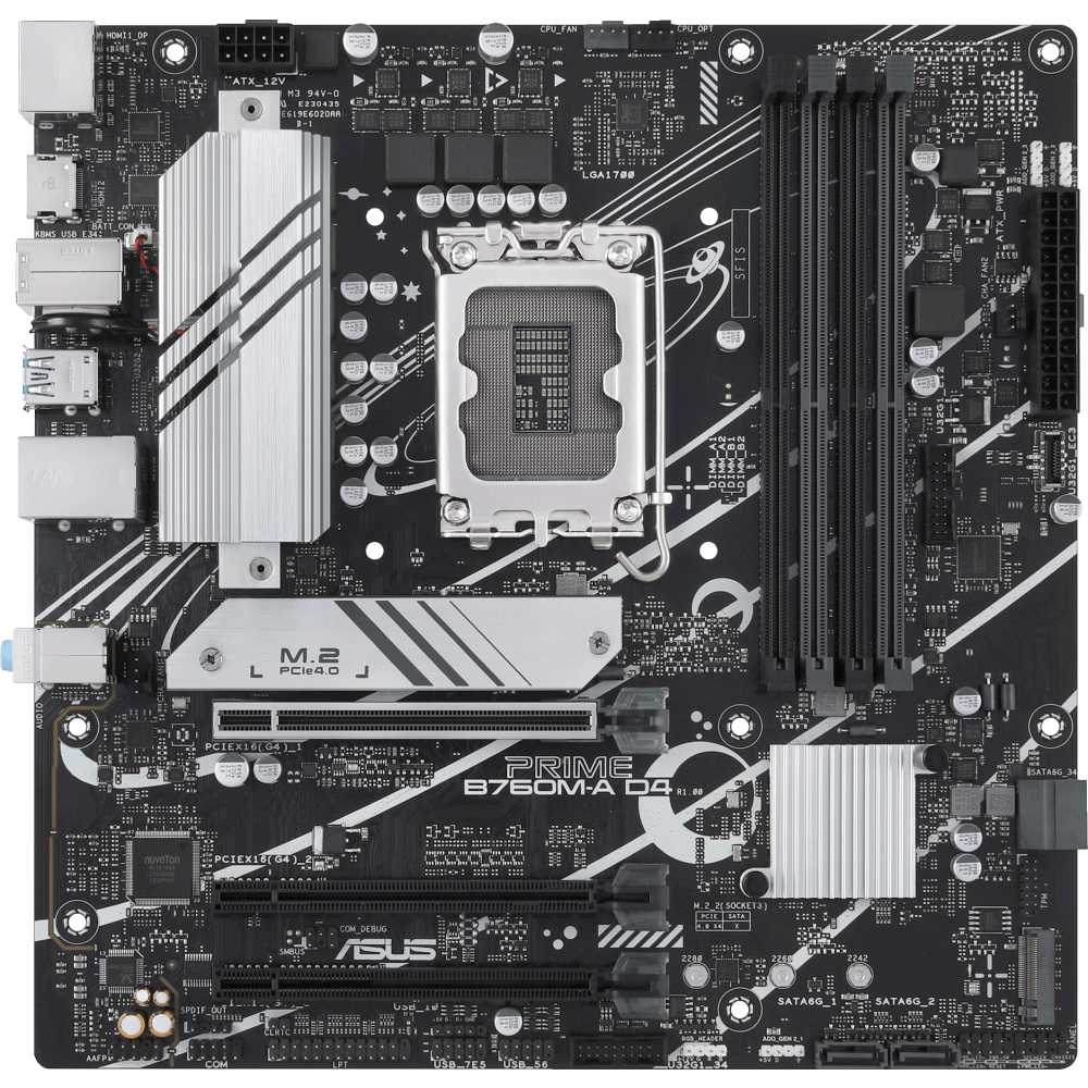 Материнская плата ASUS PRIME B760M-A D4-CSM, LGA1700, Intel B760, mATX