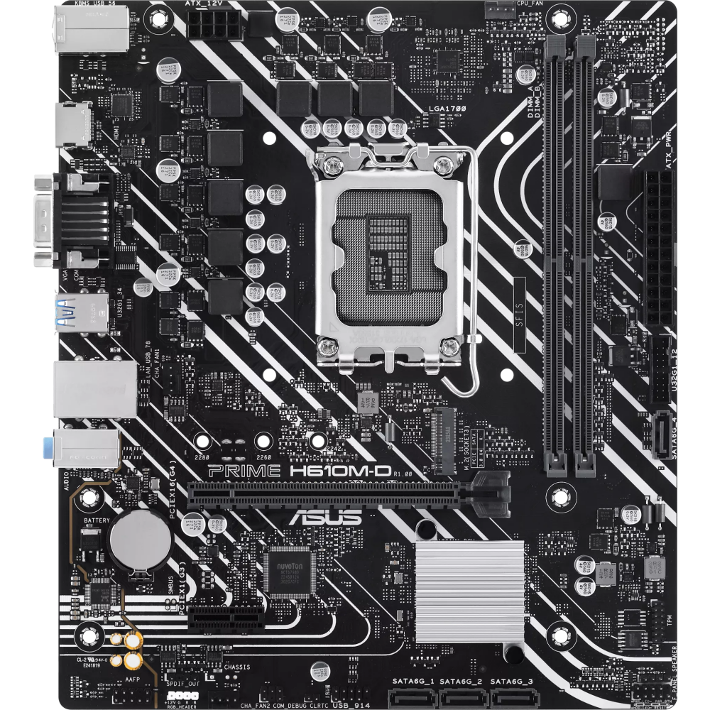 Материнская плата ASUS PRIME H610M-D, LGA1700, Intel H610, mATX