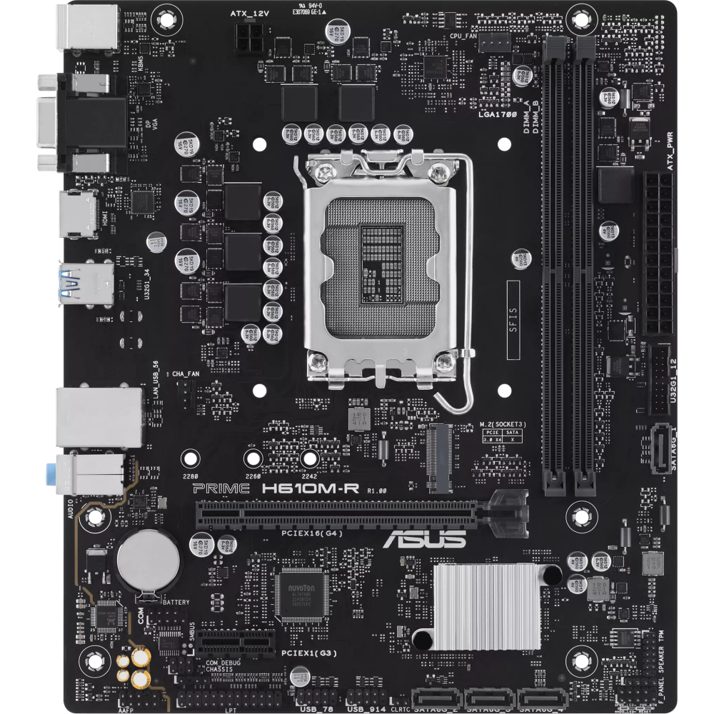 Материнская плата ASUS PRIME H610M-R-SI, LGA1700, Intel H610, mATX