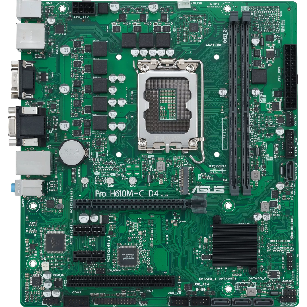 Материнская плата ASUS PRO H610M-C D4-CSM, LGA1700, Intel H610, mATX