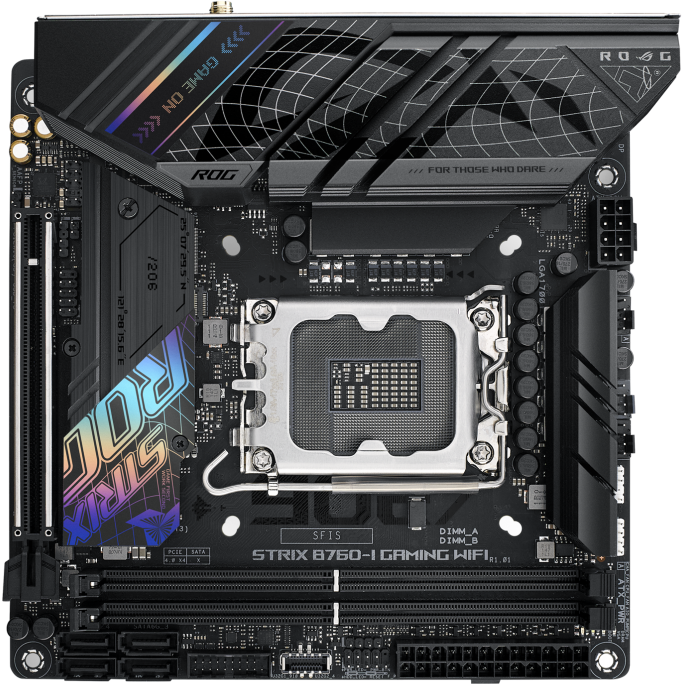Материнская плата ASUS ROG STRIX B760-I GAMING WIFI, LGA1700, Intel B760, Mini-ITX