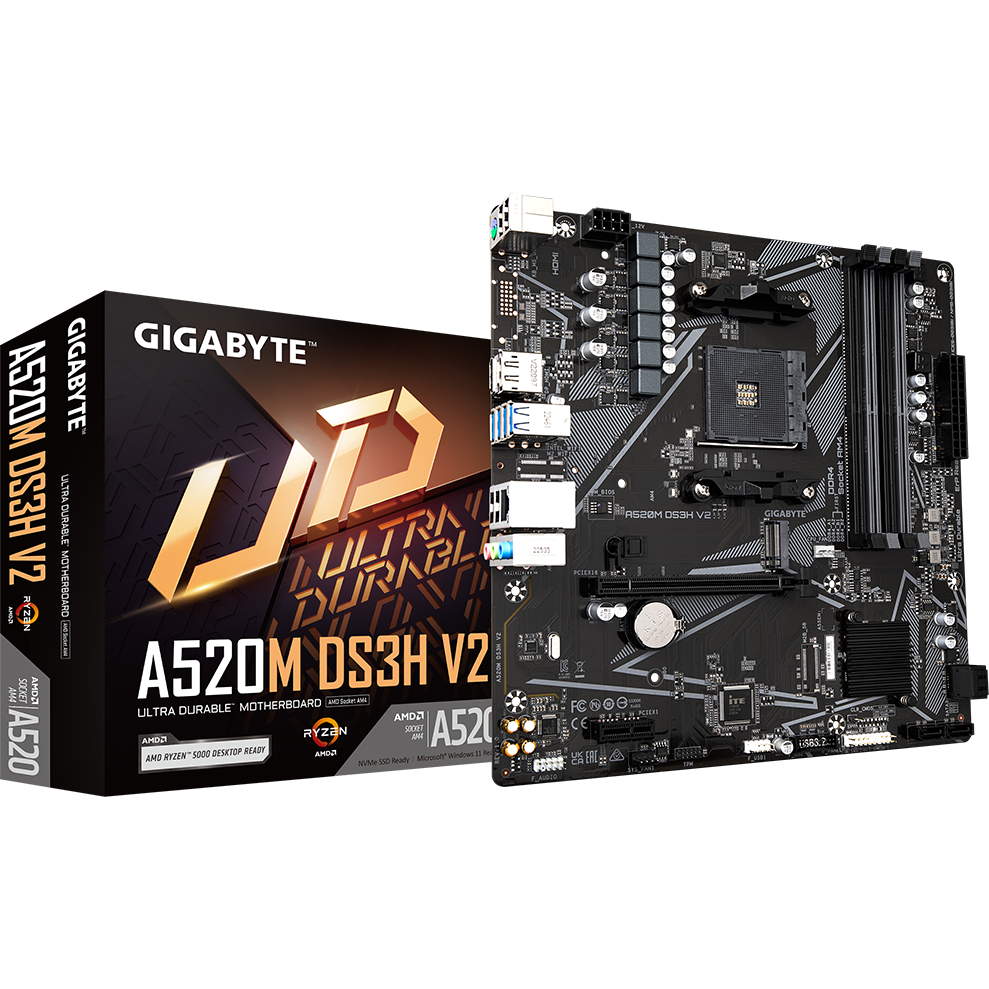 Материнская плата GIGABYTE A520M DS3H V2, AM4, AMD A520, mATX — изображение 4