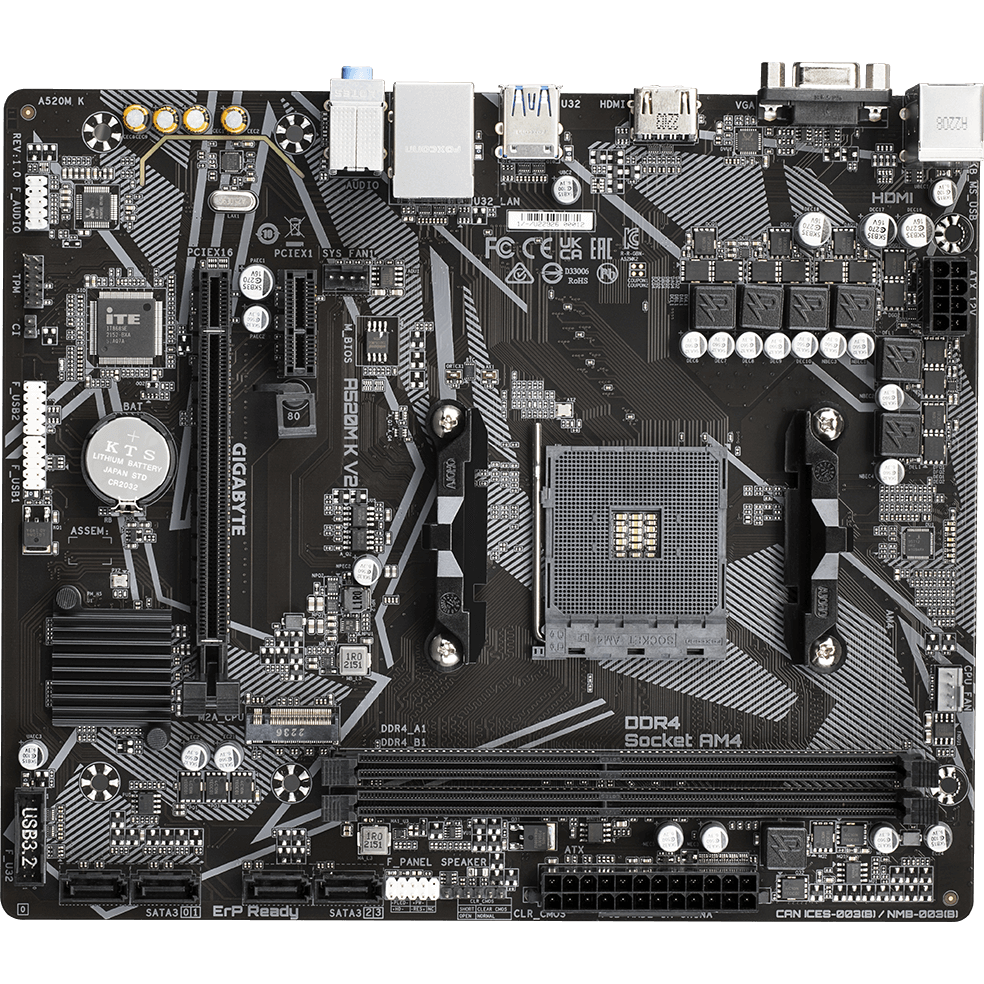 Материнская плата Gigabyte A520M K V2 (rev. 1.0/1.1) — изображение 3