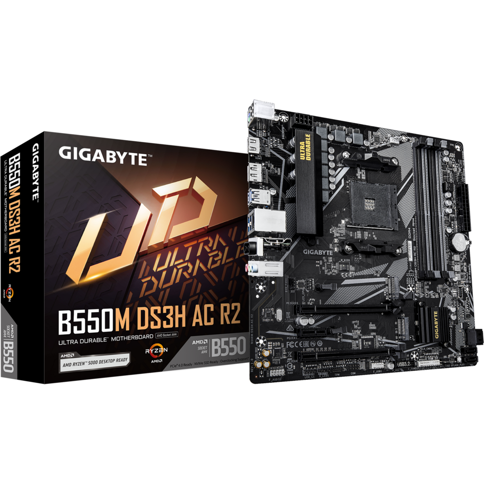 Материнская плата GIGABYTE B550M DS3H AC R2, AM4, AMD B550, mATX — изображение 4