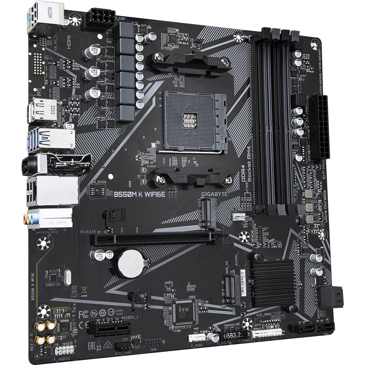 Материнская плата Gigabyte B550M K WIFI6E — изображение 2