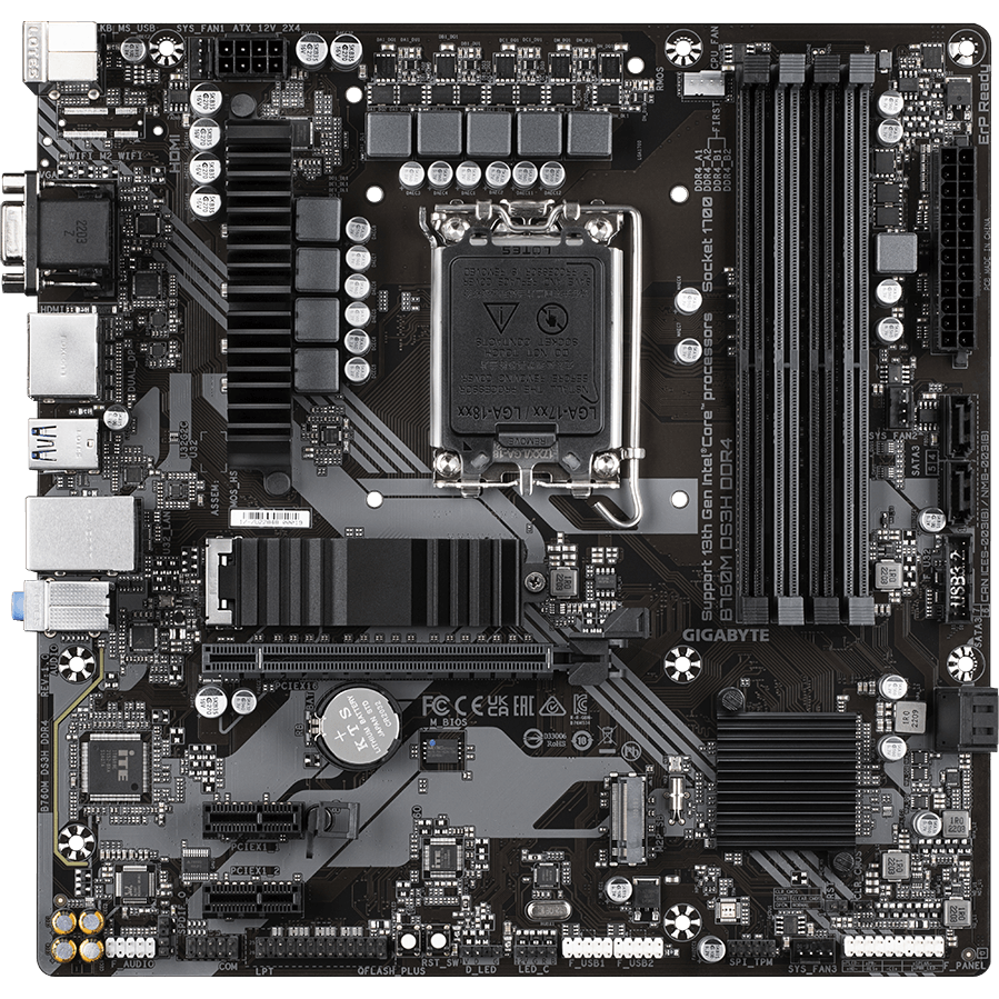 Материнская плата GIGABYTE B760M DS3H DDR4, LGA1700, Intel B760, mATX