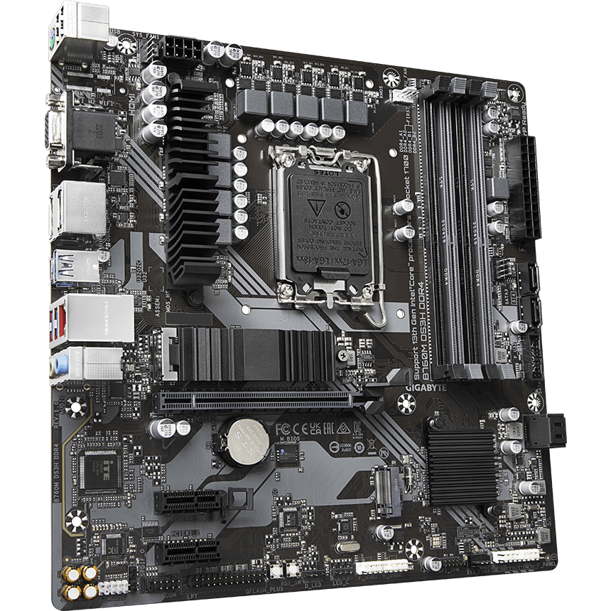 Материнская плата GIGABYTE B760M DS3H DDR4, LGA1700, Intel B760, mATX — изображение 2