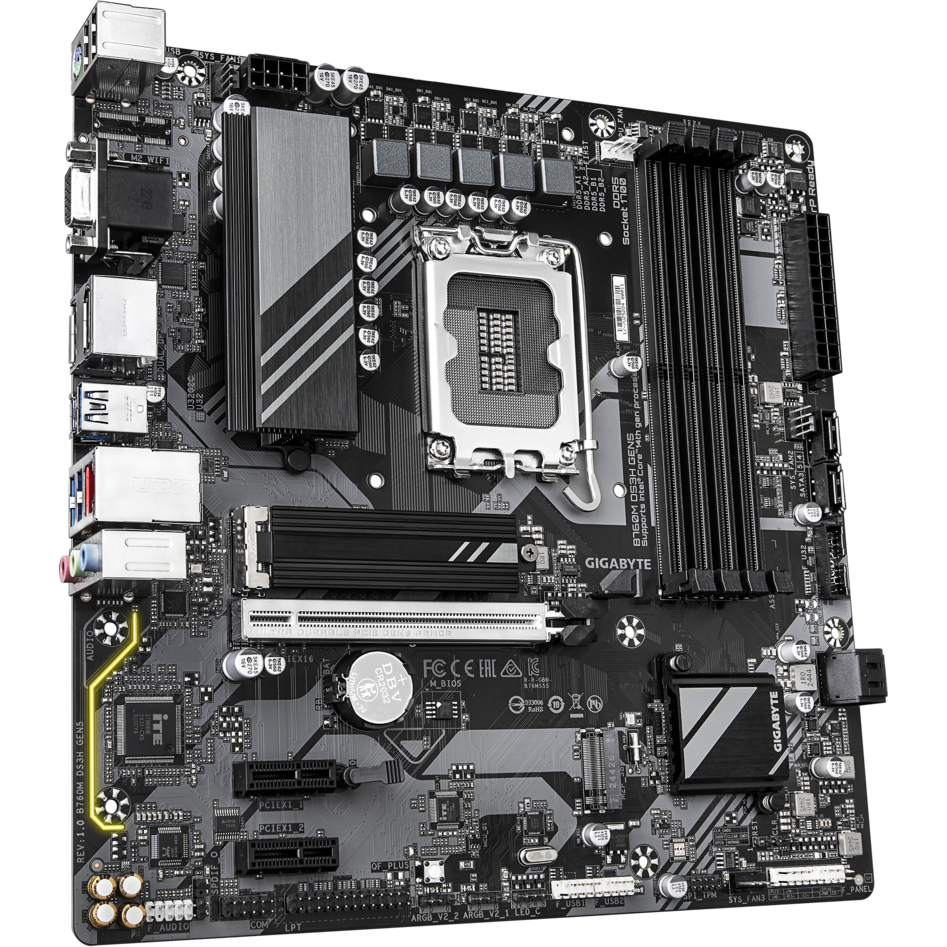 Материнская плата GIGABYTE B760M DS3H GEN5, LGA1700, Intel B760, mATX — изображение 2