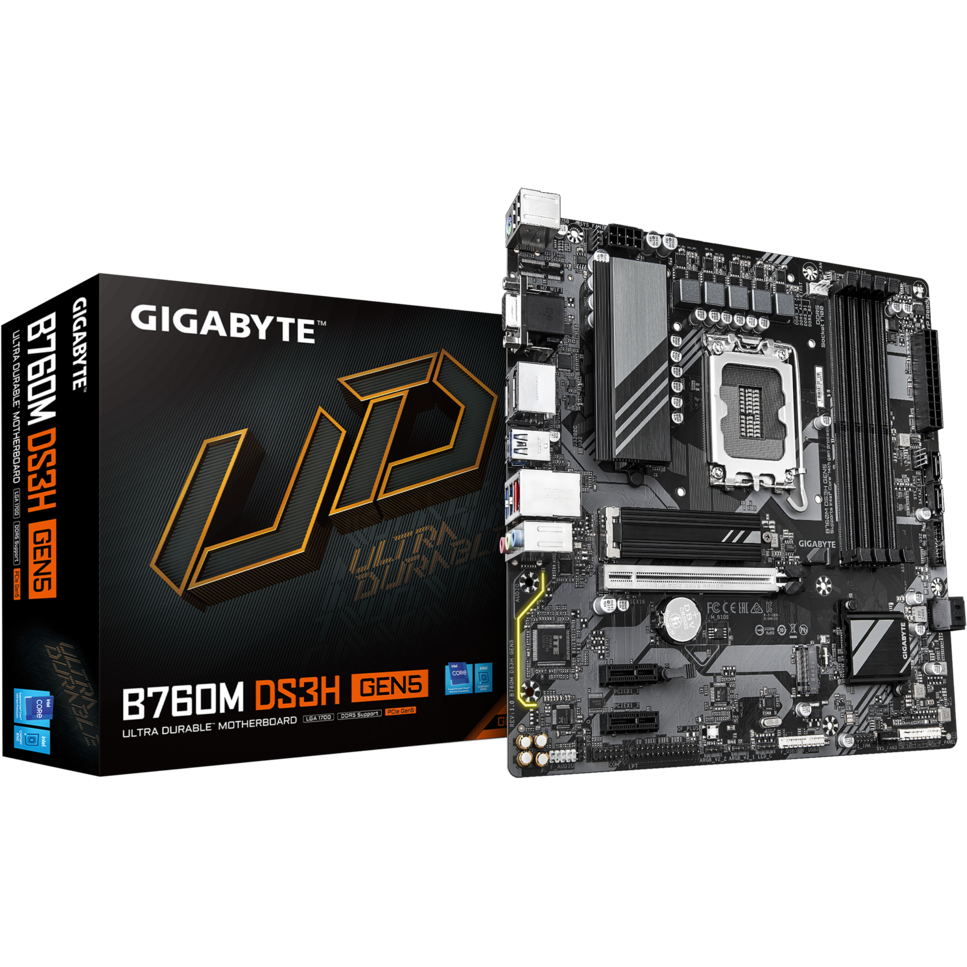 Материнская плата GIGABYTE B760M DS3H GEN5, LGA1700, Intel B760, mATX — изображение 4