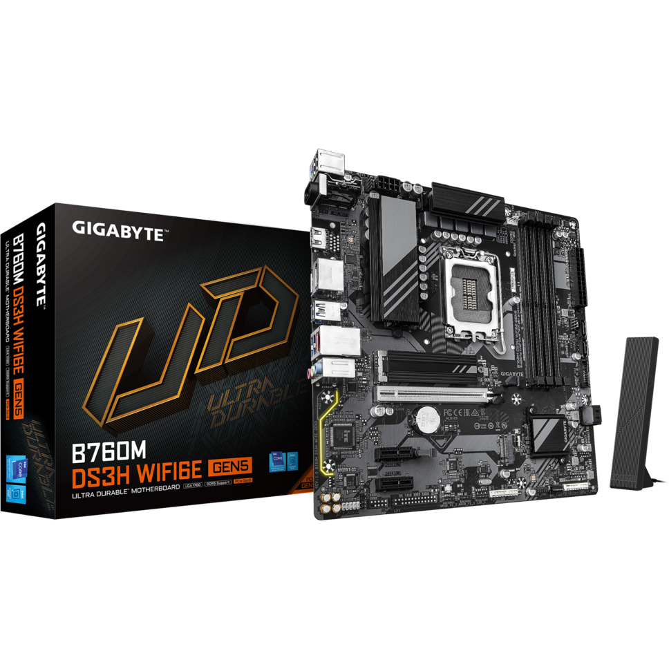 Материнская плата GIGABYTE B760M DS3H WIFI6E GEN5, LGA1700, Intel B760, mATX — изображение 4