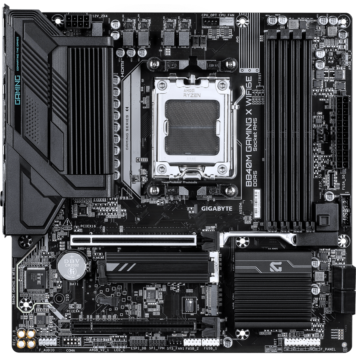 Материнская плата GIGABYTE B840M GAMING X WiFi6E, AM5, AMD B840, mATX