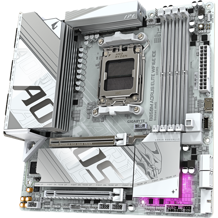 Материнская плата Gigabyte B850M AORUS ELITE WIFI6E ICE (rev. 1.1) — изображение 3