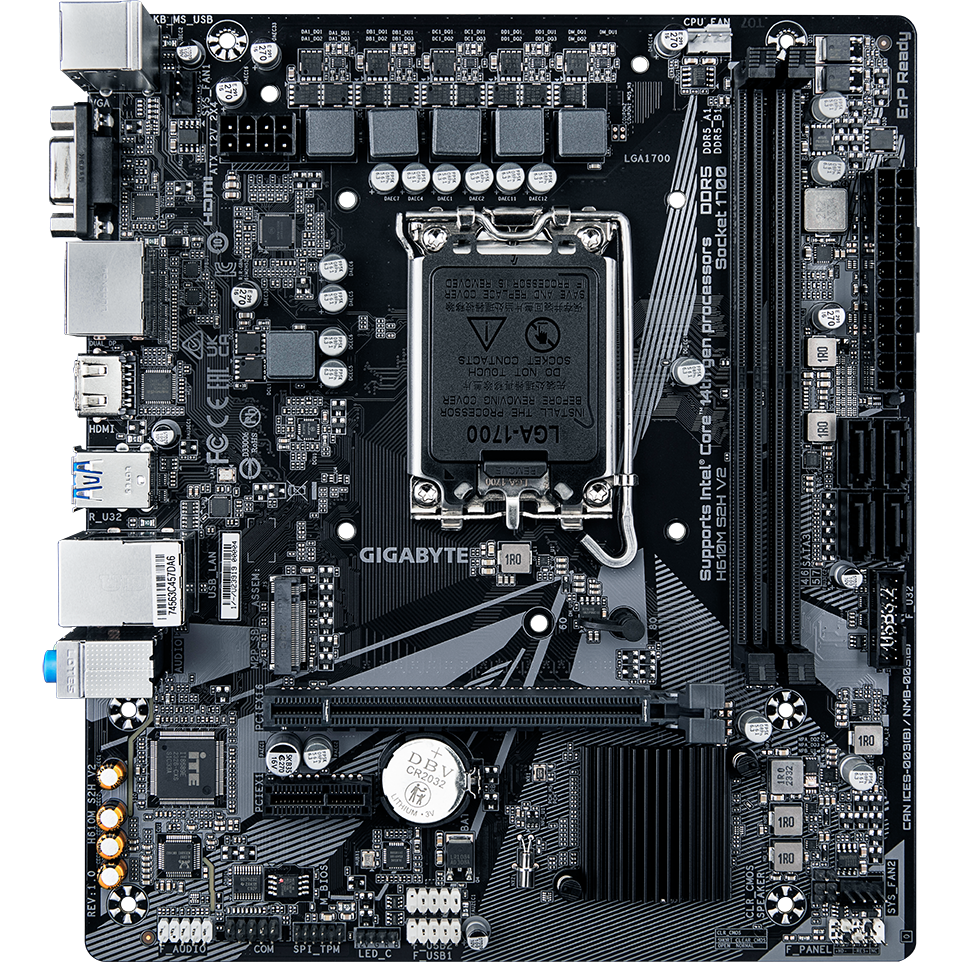 Материнская плата GIGABYTE H610M S2H V2, LGA1700, Intel H610, mATX