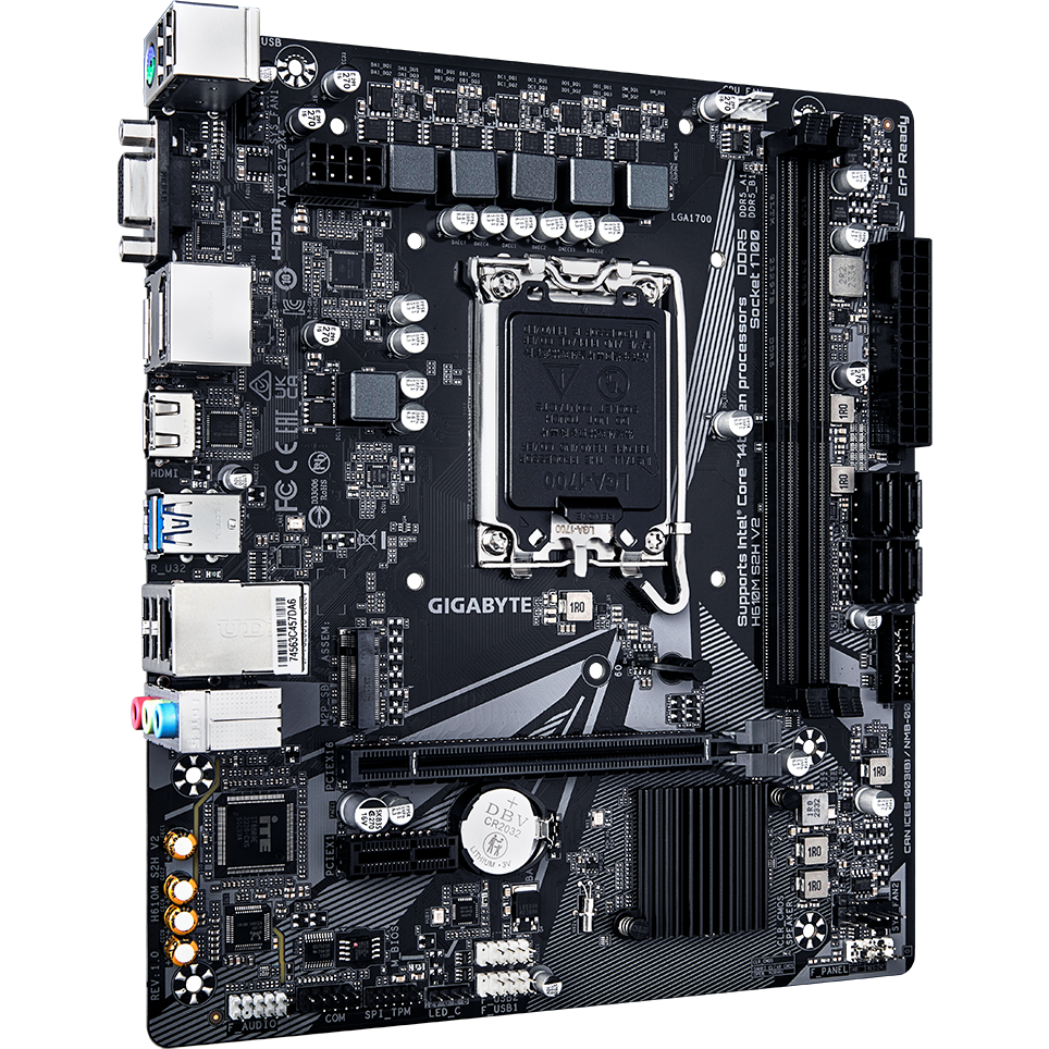 Материнская плата GIGABYTE H610M S2H V2, LGA1700, Intel H610, mATX — изображение 2