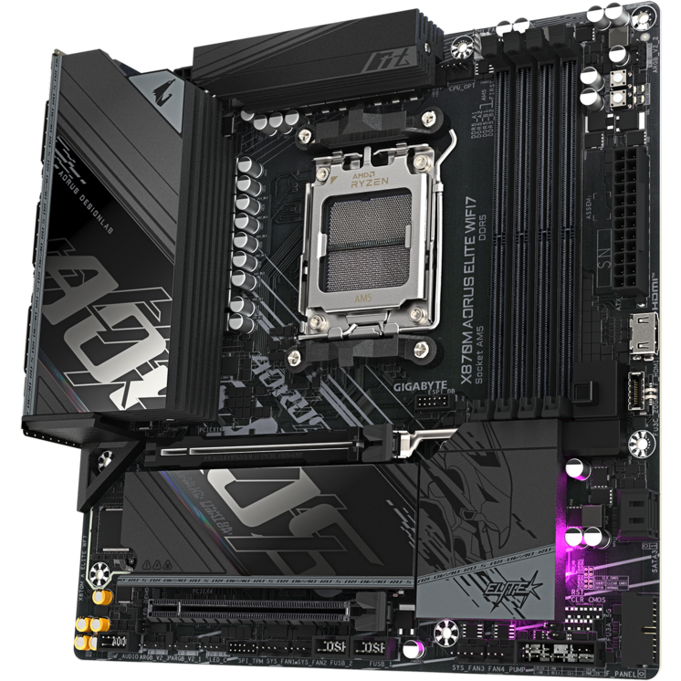 Материнская плата GIGABYTE X870M AORUS ELITE WIFI7, AM5, AMD X870, mATX — изображение 2