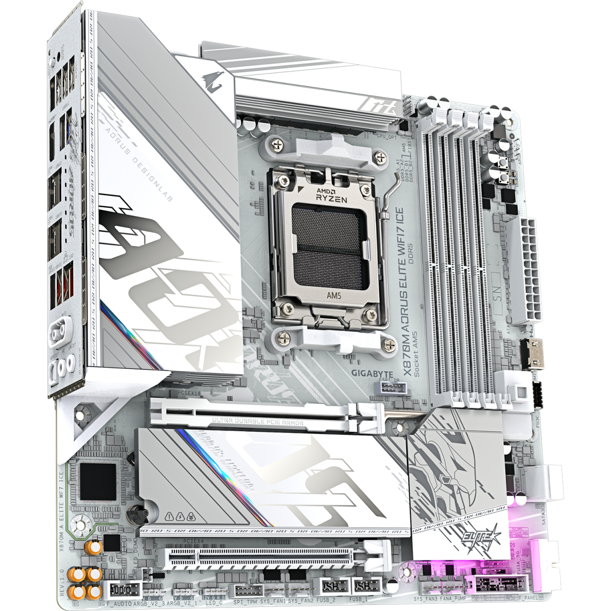 Материнская плата GIGABYTE X870M AORUS ELITE WiFi7 ICE, AM5, AMD X870, mATX — изображение 3