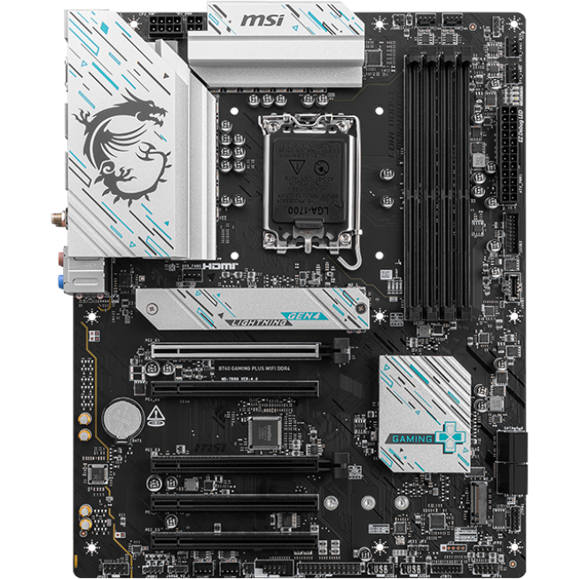 Материнская плата MSI B760 GAMING PLUS WIFI DDR4, LGA1700, Intel B760, ATX