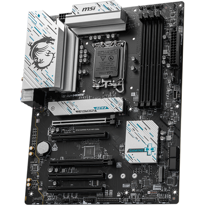 Материнская плата MSI B760 GAMING PLUS WIFI DDR4, LGA1700, Intel B760, ATX — изображение 2