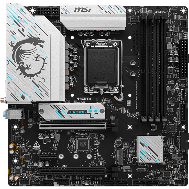 Материнская плата MSI B760M GAMING PLUS WIFI DDR4, LGA1700, Intel B760, mATX
