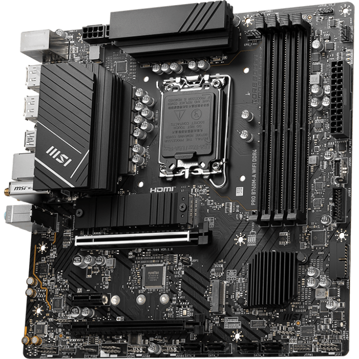 Материнская плата MSI PRO B760M-A WIFI DDR4, LGA1700, Intel B760, mATX — изображение 2