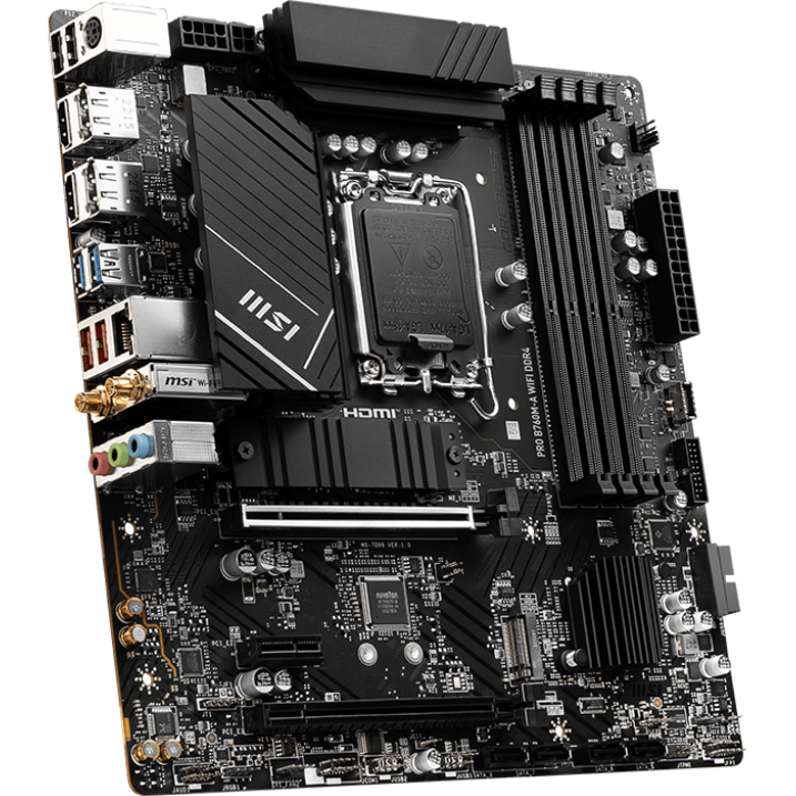 Материнская плата MSI PRO B760M-A WIFI DDR4, LGA1700, Intel B760, mATX — изображение 3