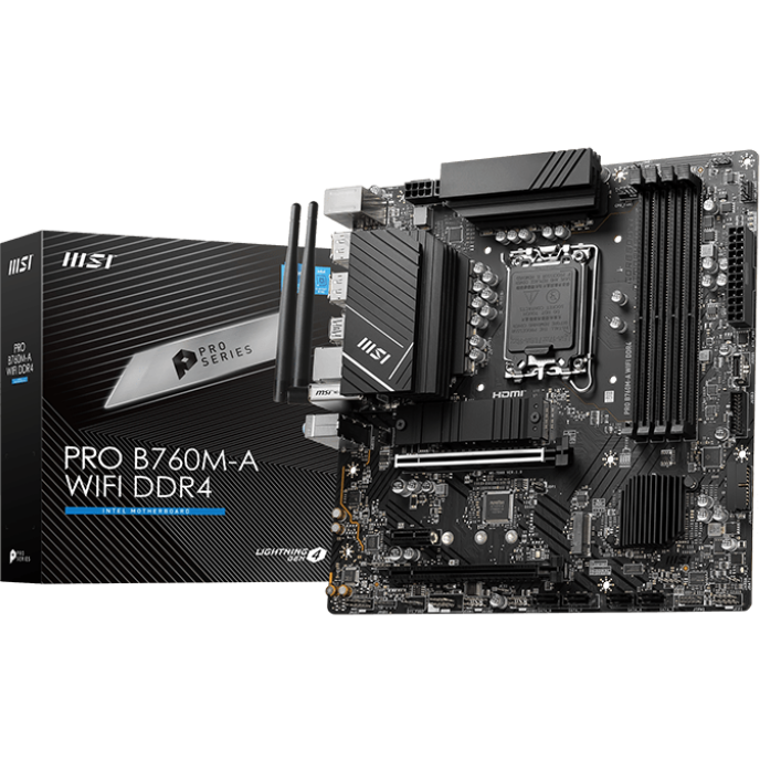 Материнская плата MSI PRO B760M-A WIFI DDR4, LGA1700, Intel B760, mATX — изображение 5