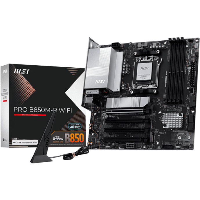 Материнская плата MSI PRO B850M-P WIFI, AM5, AMD B850, mATX — изображение 5
